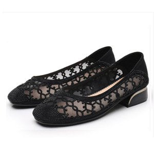 Pantofi de vară cu talpă moale cu ochiuri de plasă florale unice