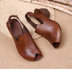 【35-41】Sandale de damă din piele cu gura de pește deschisă