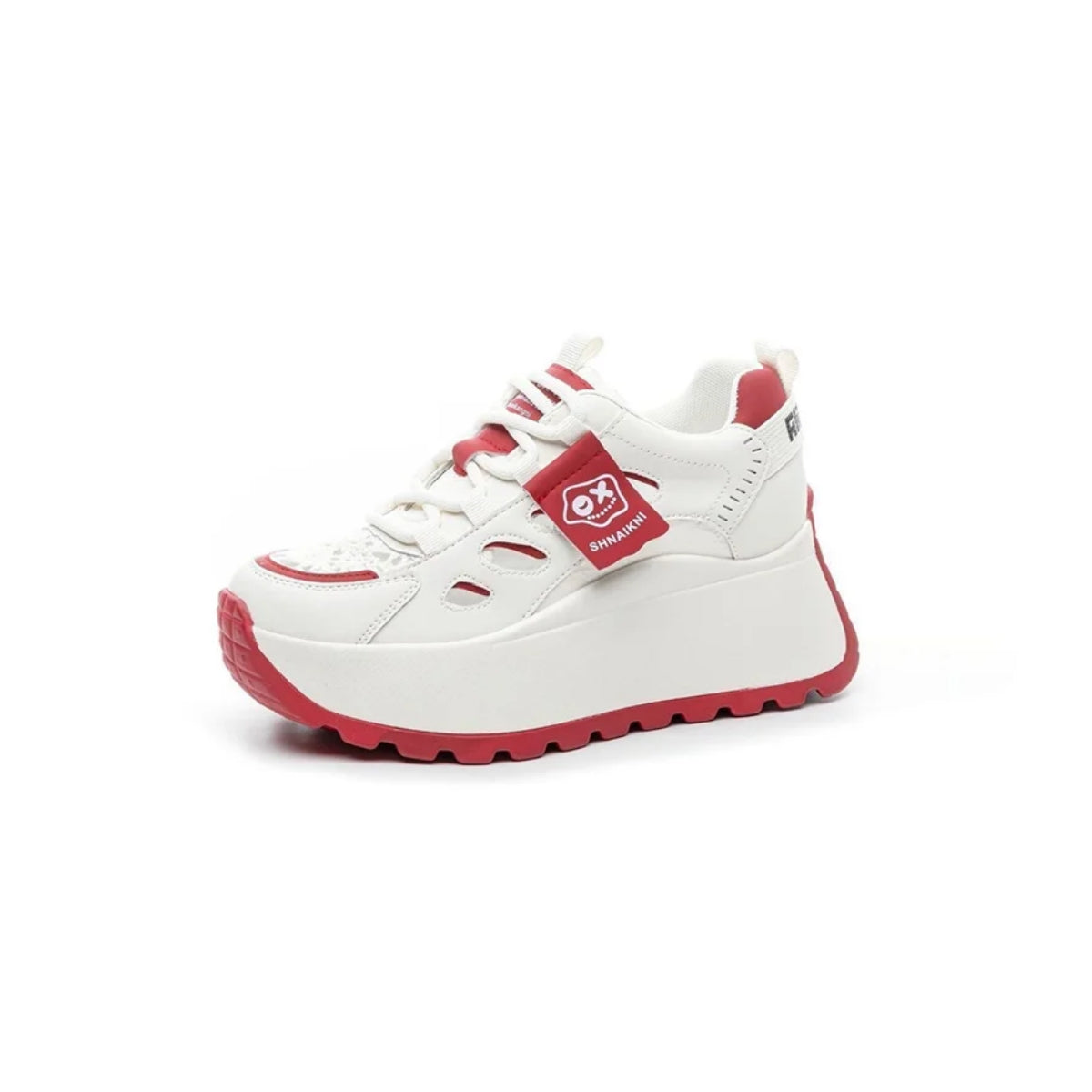 Pantofi casual cu talpă groasă și design ajurat